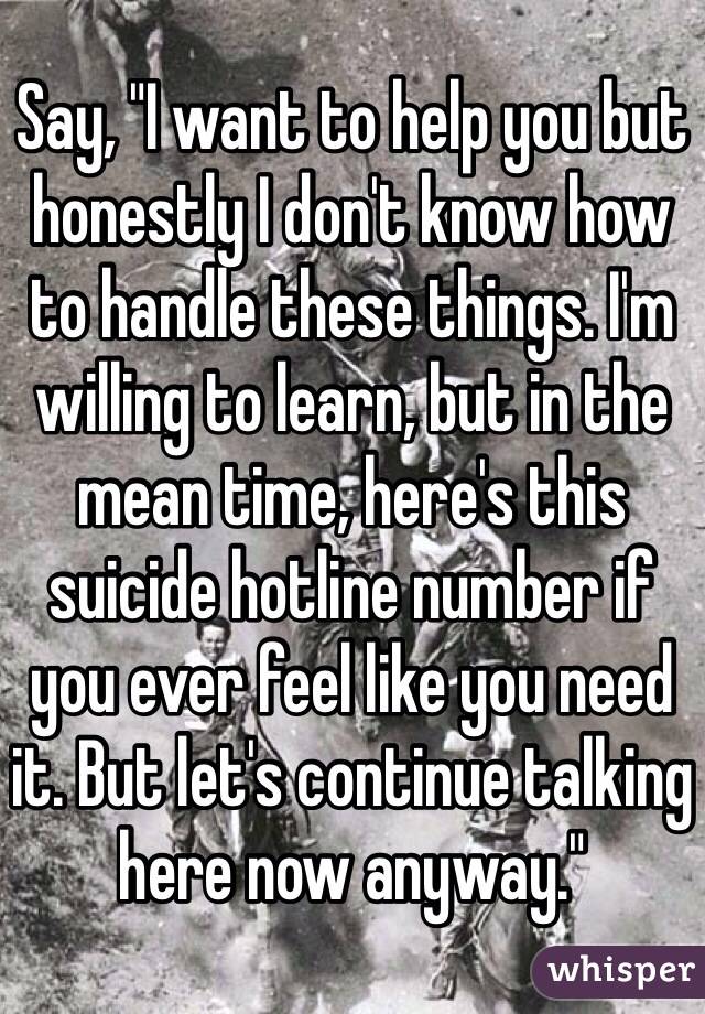 Supporting someone: Common feelings and reactions to a suicide attempt